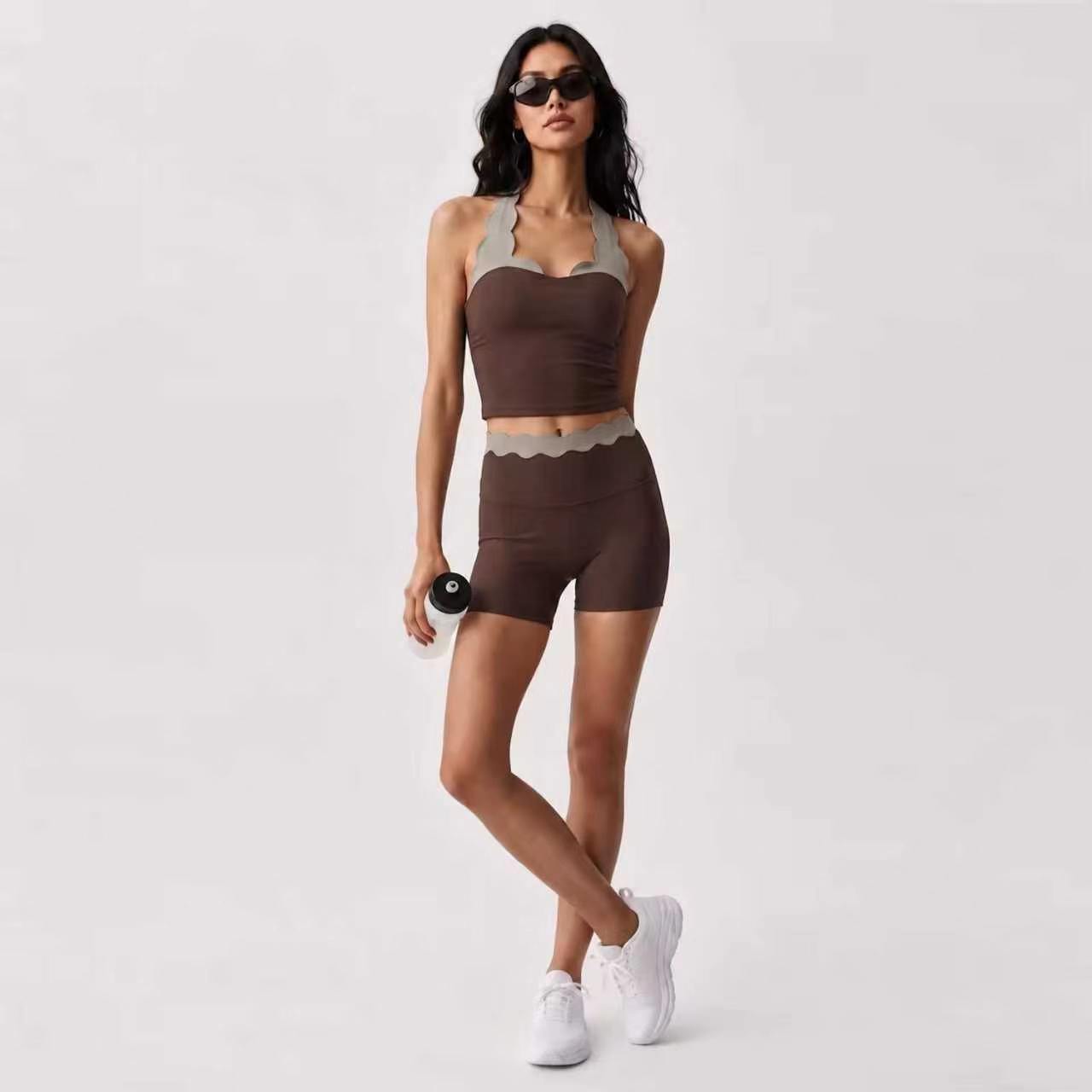 Women 2‑Piece Yoga Outfit Two‑ - Lace Bralette Set recension och pris