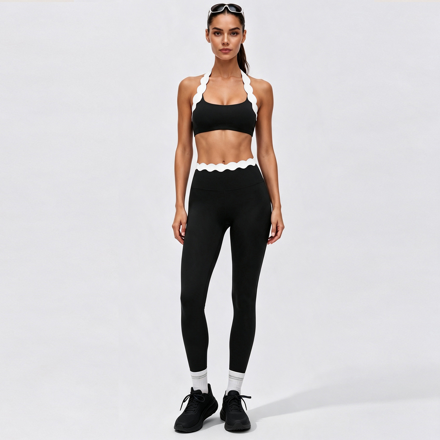 Women 2‑Piece Yoga Outfit Two‑ - Lace Bralette Set recension och pris
