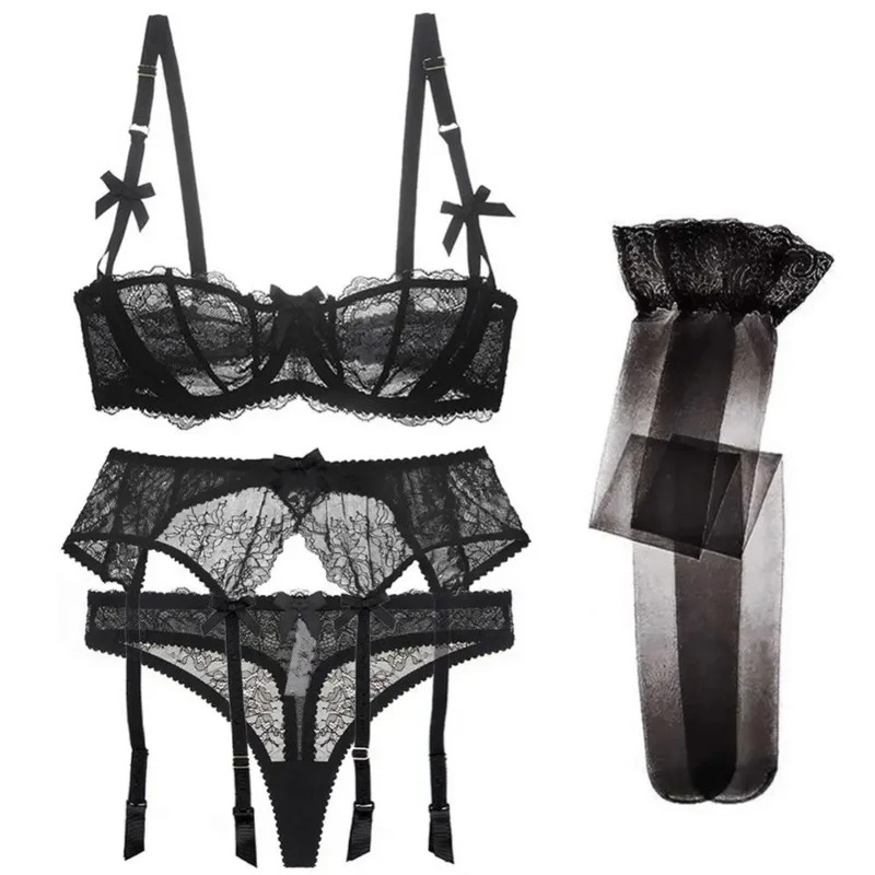 New 2025 Luxury Half Cup Lace  - Lace Bralette Set recension och pris